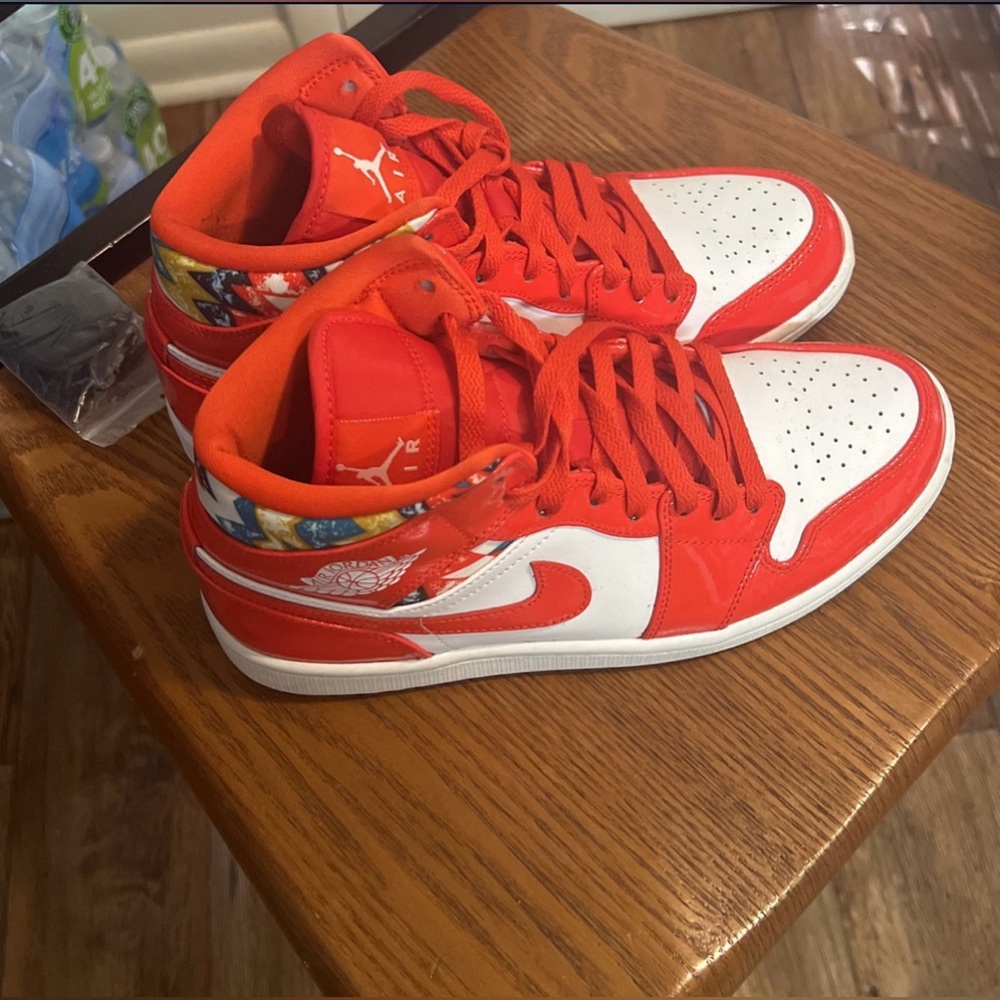 Chile Red/White Pollen Jordan 1s